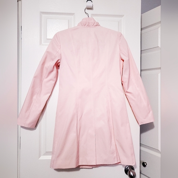 Cleo pastel pink ruffle front cotton blend jacket coat XS Petite XSP spring - Picture 6 of 13